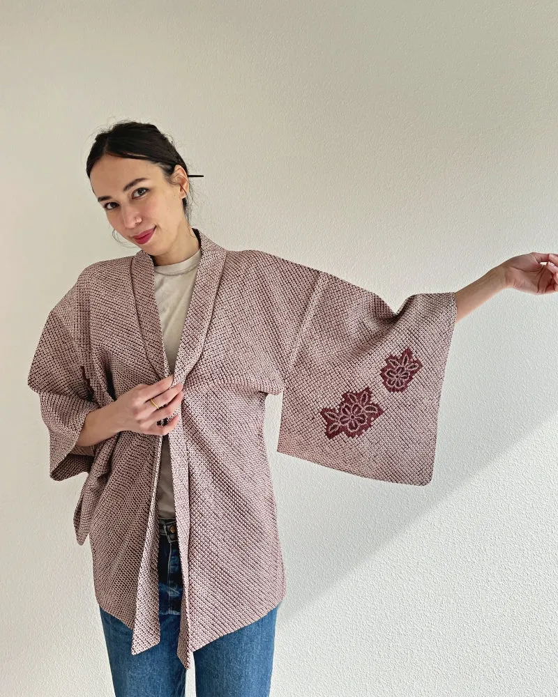 Cherry Blossom Shibori Haori Kimono Jacket