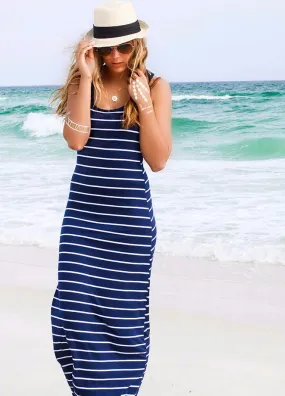 Dancing On Air Striped Knit Midi Dress