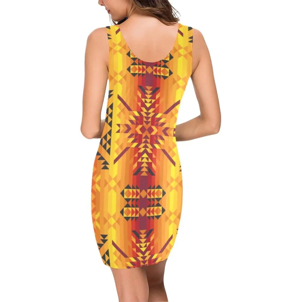 Desert Geo Yellow Red Medea Vest Dress