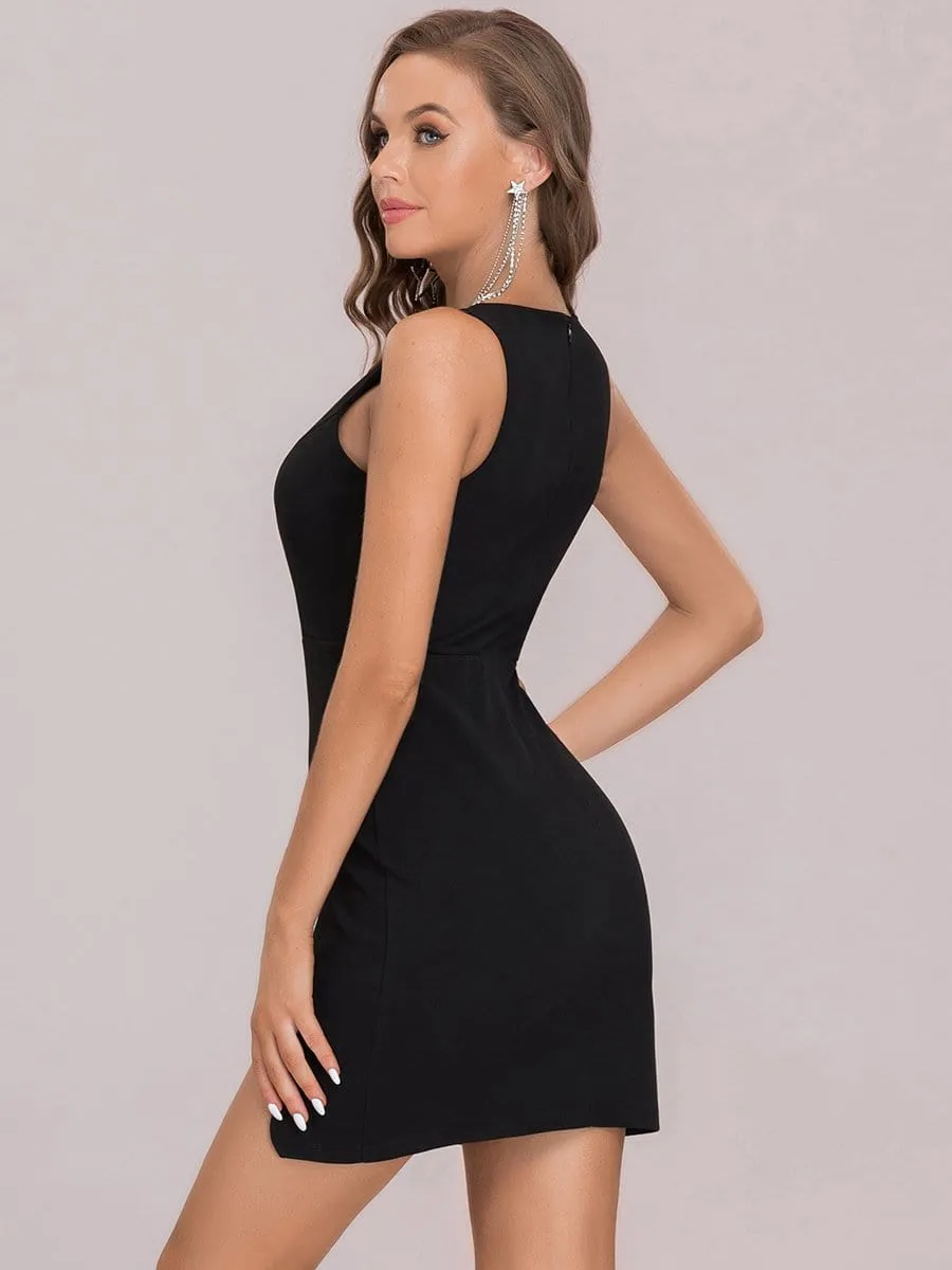 Enchanting Sleeveless Bodycon Cocktail Dress with Split