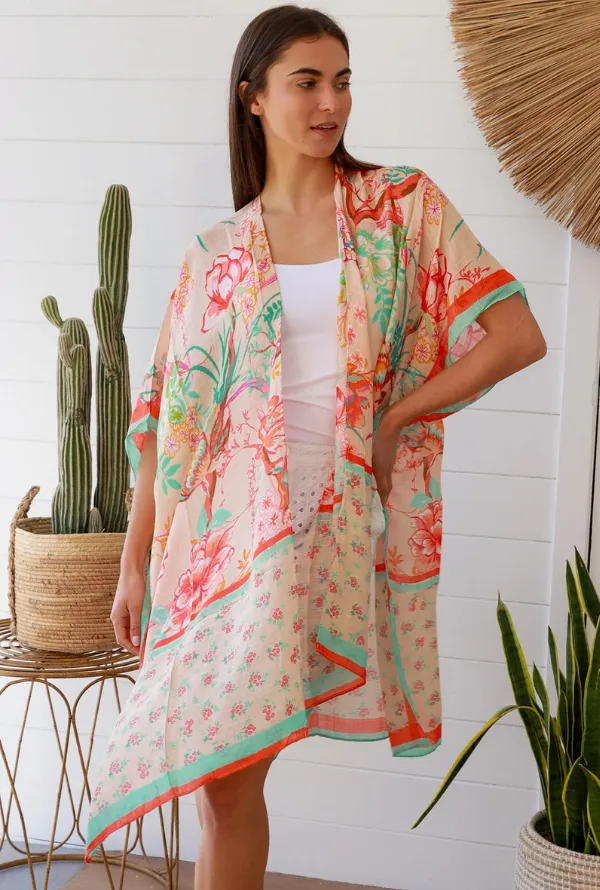 Faith Kimono - Coral