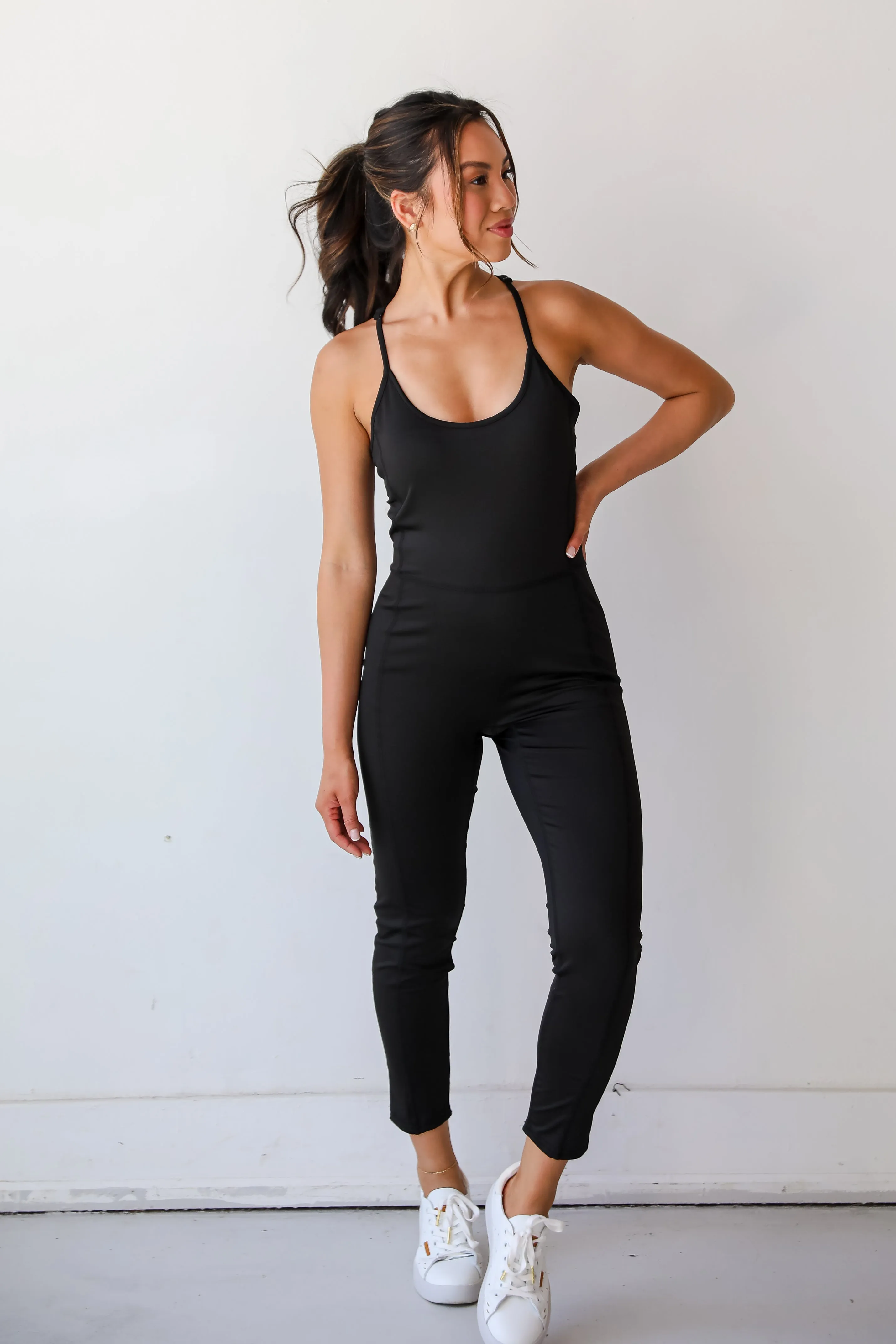 FINAL SALE - Chic Leisure Black Bodycon Tank Jumpsuit