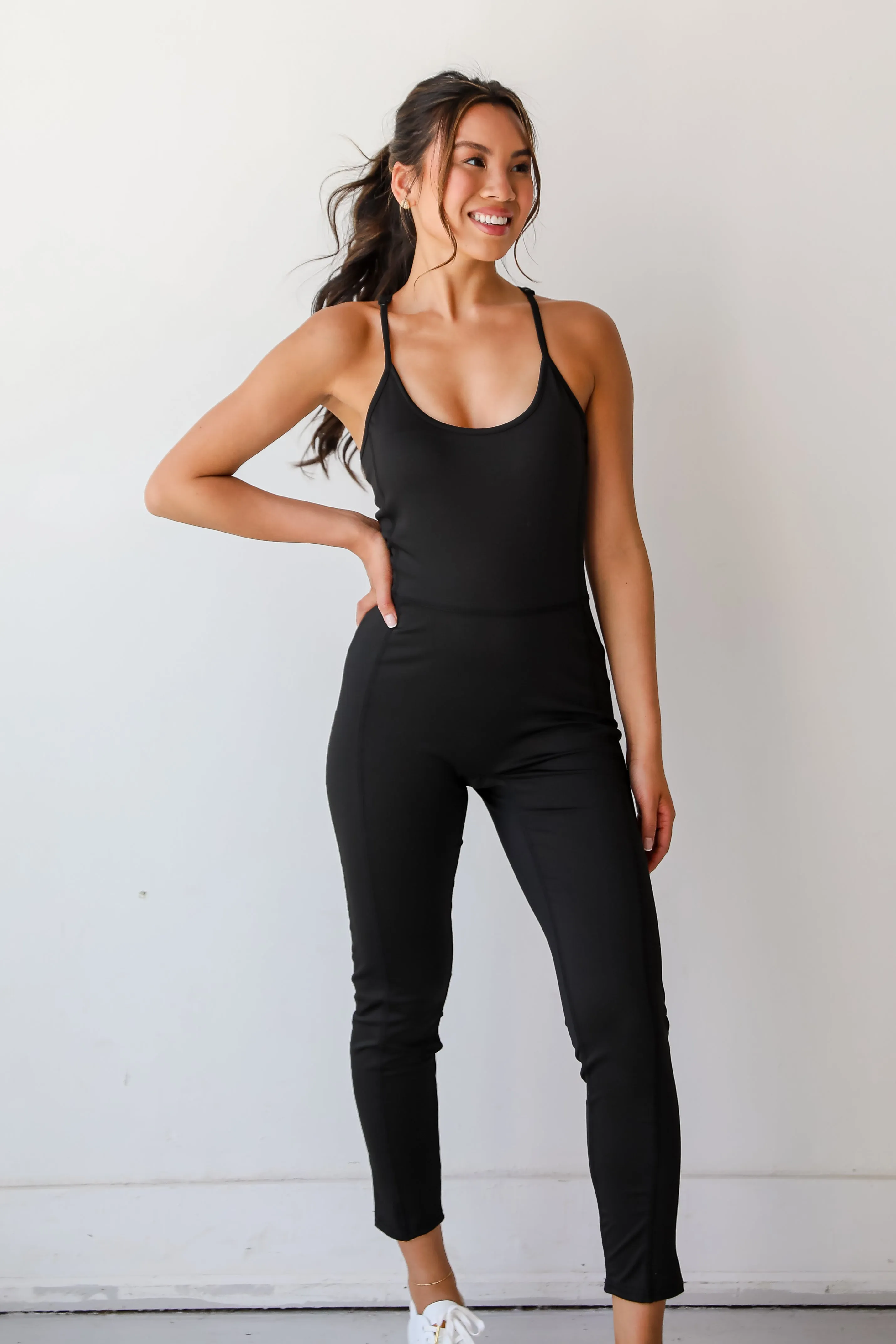 FINAL SALE - Chic Leisure Black Bodycon Tank Jumpsuit