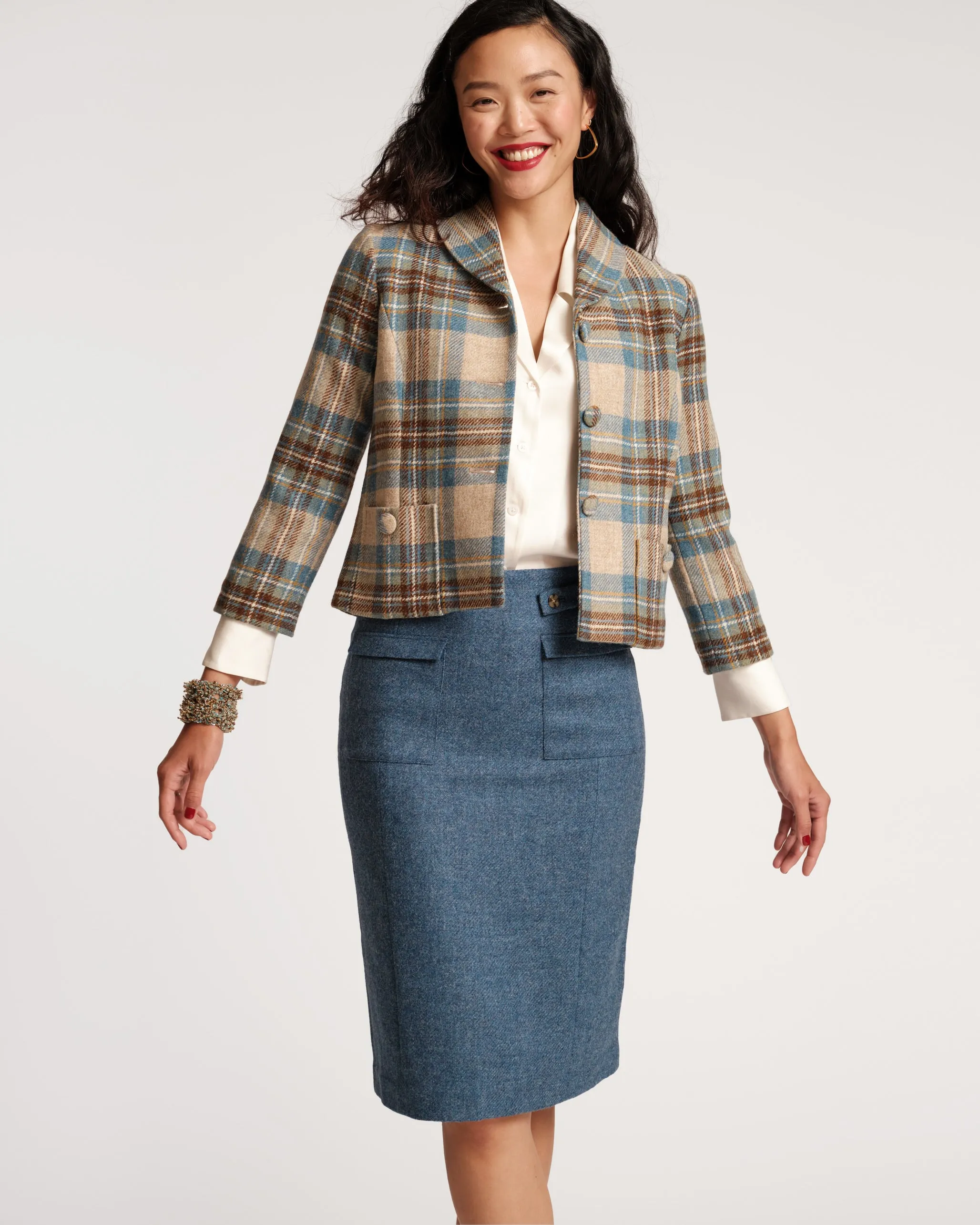 Finley Wool Blazer Stewart Plaid