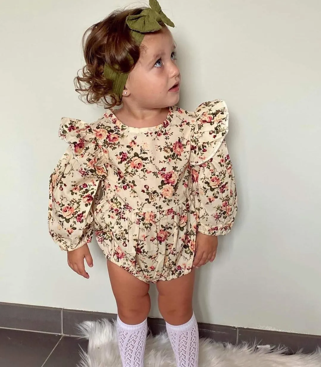 Floral Balloon Romper #100043