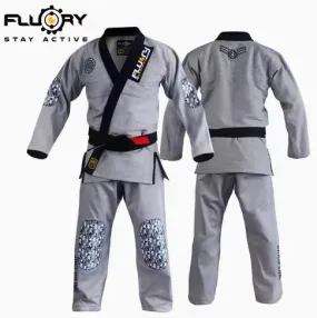 FLUORY BJJF19 JIU JITSU GI Size XS-XL LIGHT GREY UNISEX