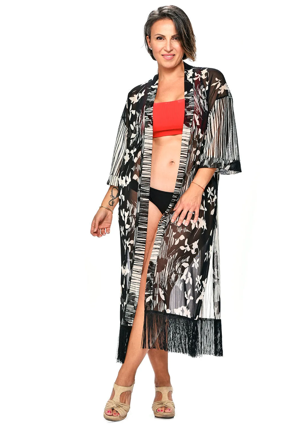 Fringed Kimono