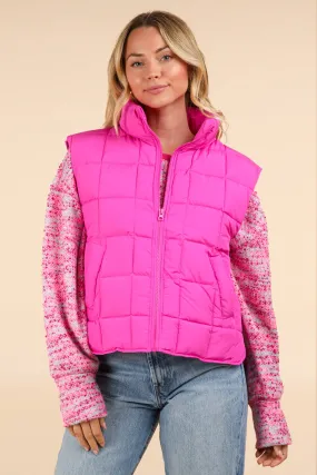 Fuchsia Puffer Vest