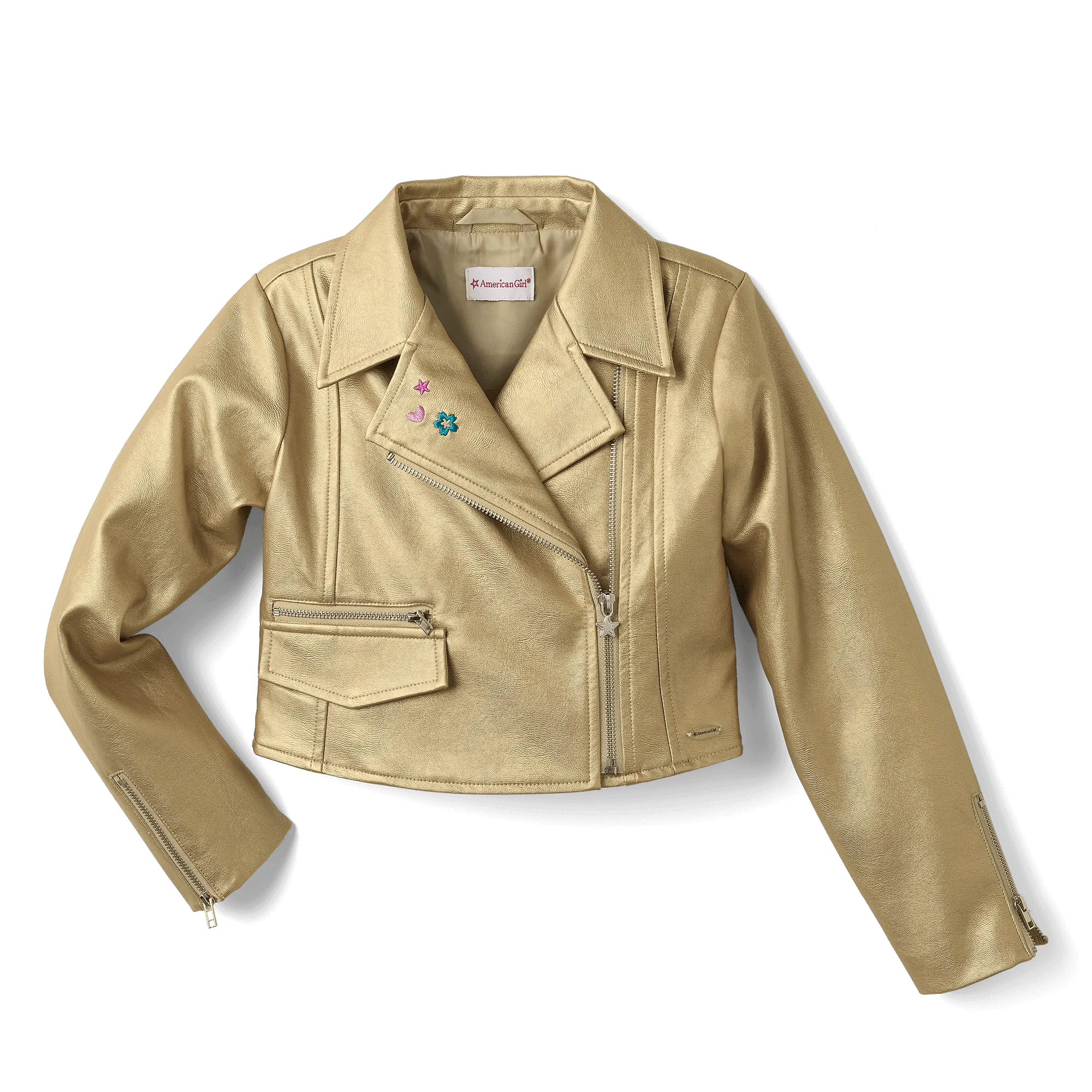 Gold Moto Jacket for Girls