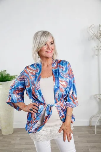 Goose Island 3567 Swirl Print Kimono (2 Colours)