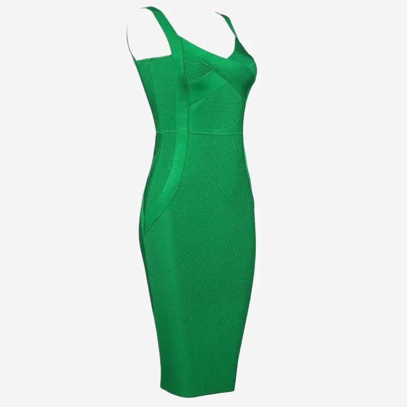 Green Bodycon Dress Midi Length