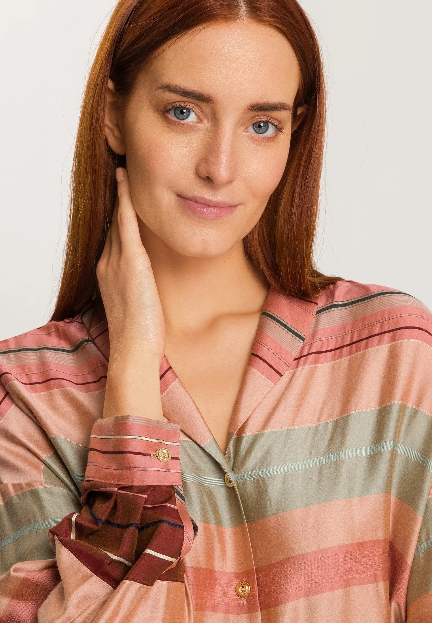 Hannah Long Sleeve Shirt | Earth Tanned Stripe 74858-2166