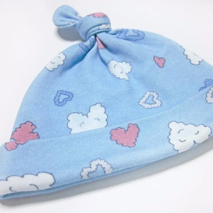 Happy Clouds Baby Hat (0-3M) - Organic Cotton | *25% Off!*