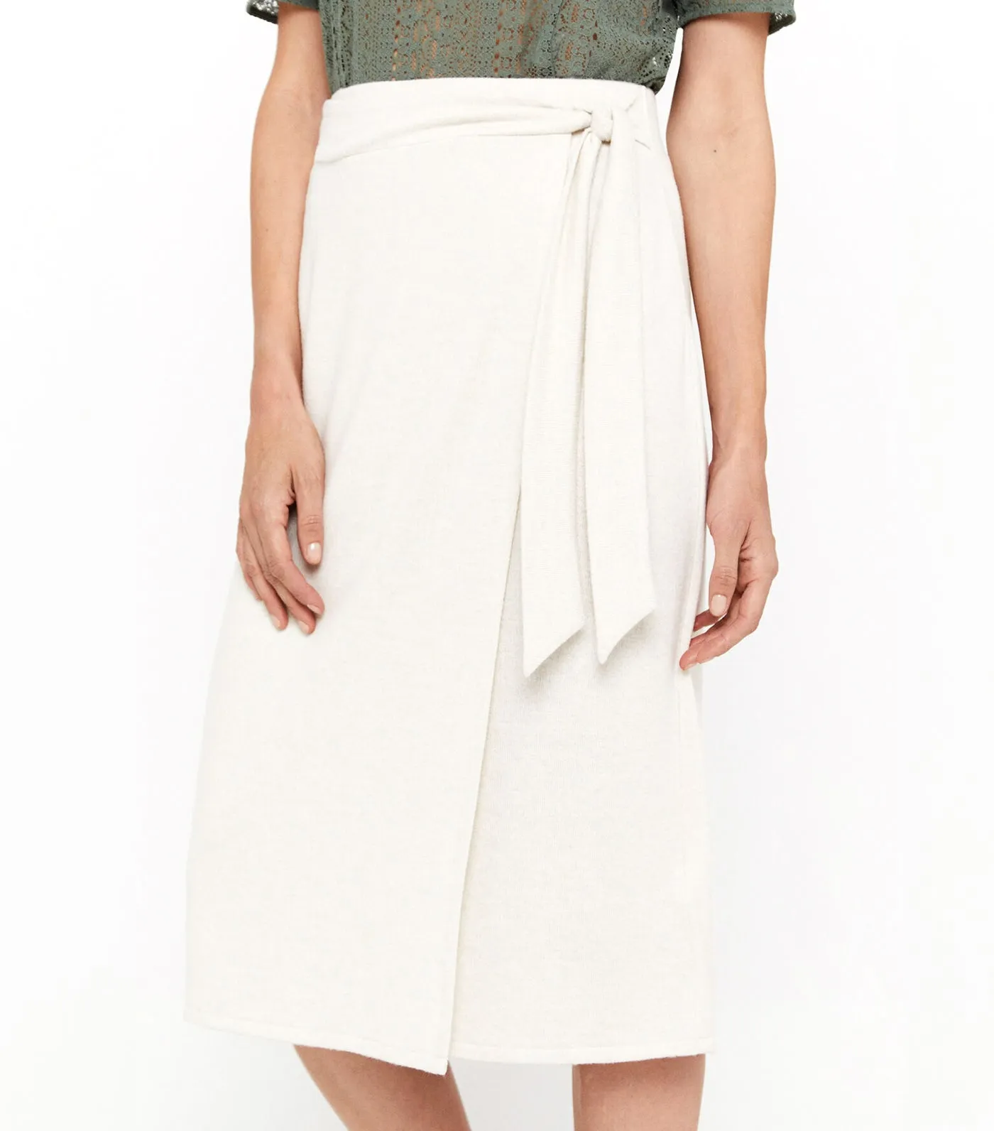 Jersey Knit Midi Skirt Sand