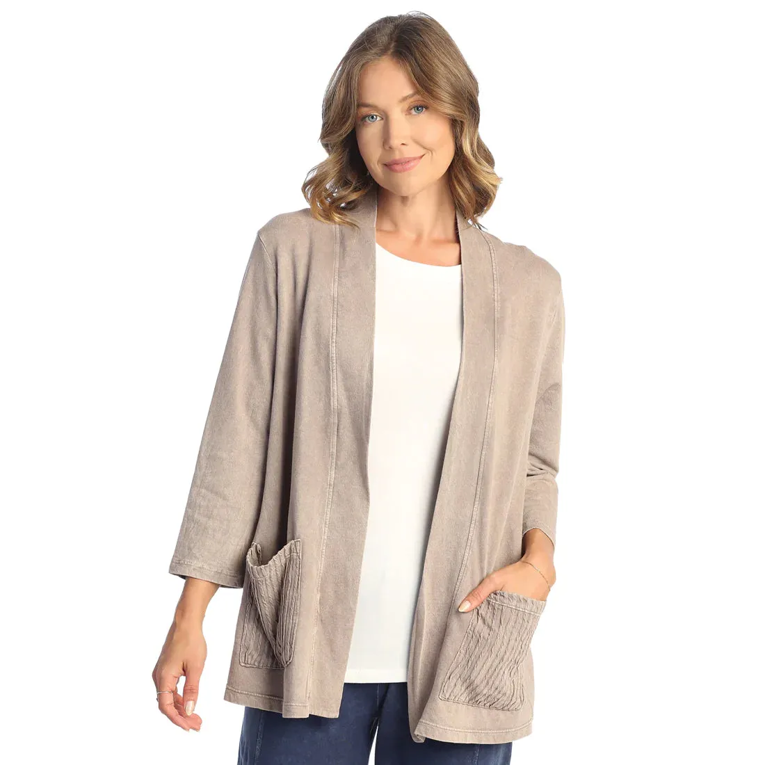 Jess & Jane Mineral Washed French Terry Kimono Jacket - M95