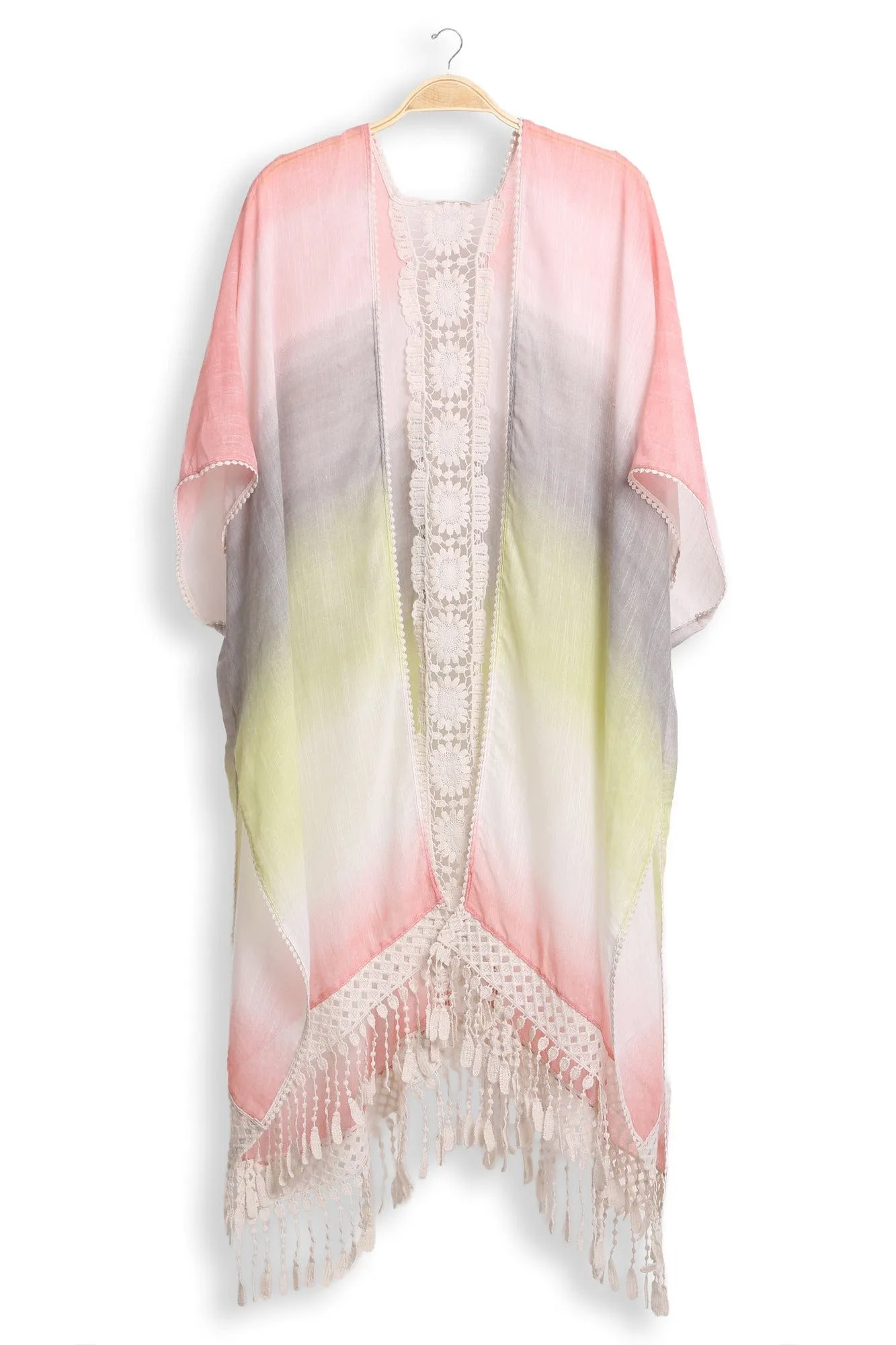 JP5233 Julia Tie Dye Kimono With Tassels