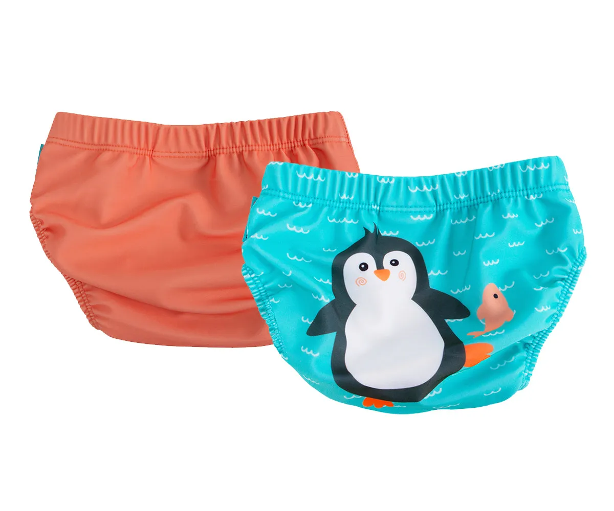 Knit Swim Diaper (2 Pc Set) - Penguin