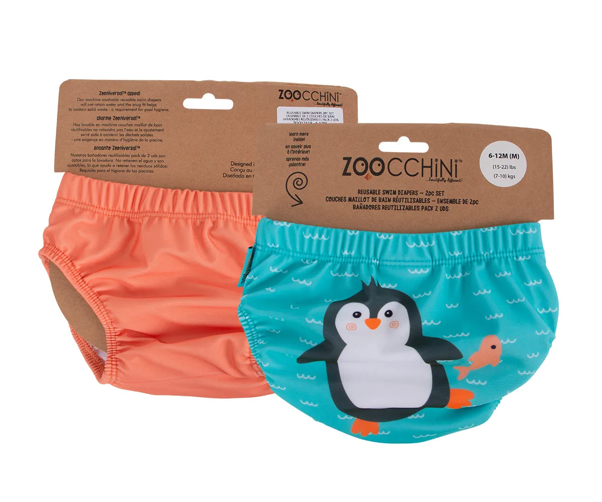 Knit Swim Diaper (2 Pc Set) - Penguin