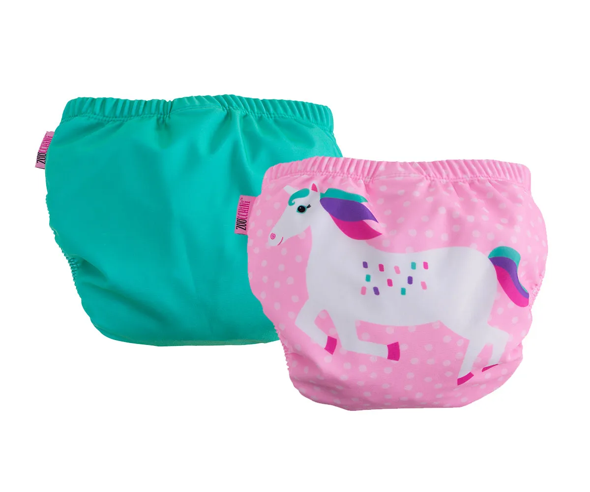 Knit Swim Diaper (2 Pc Set) - Unicorn