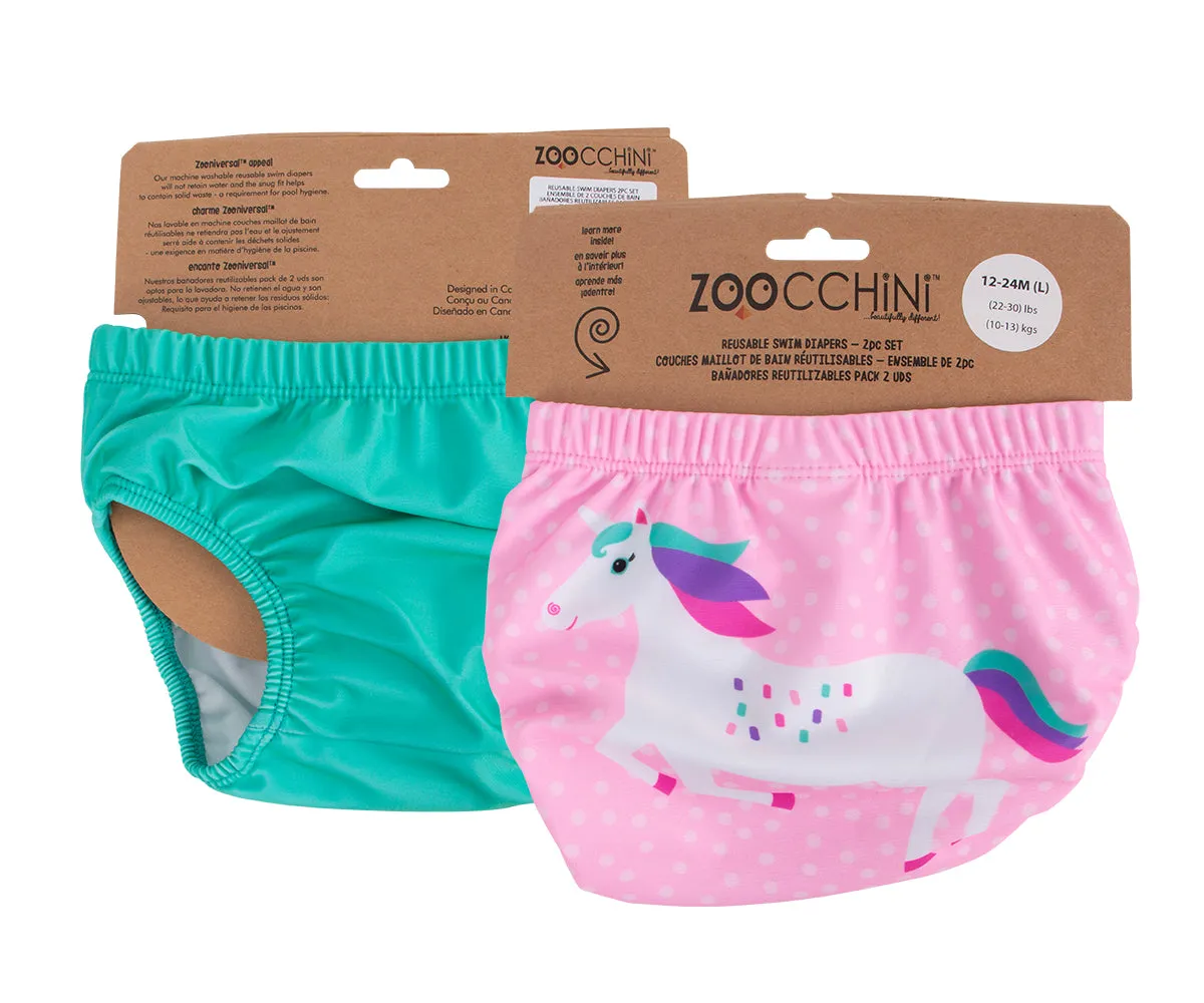 Knit Swim Diaper (2 Pc Set) - Unicorn