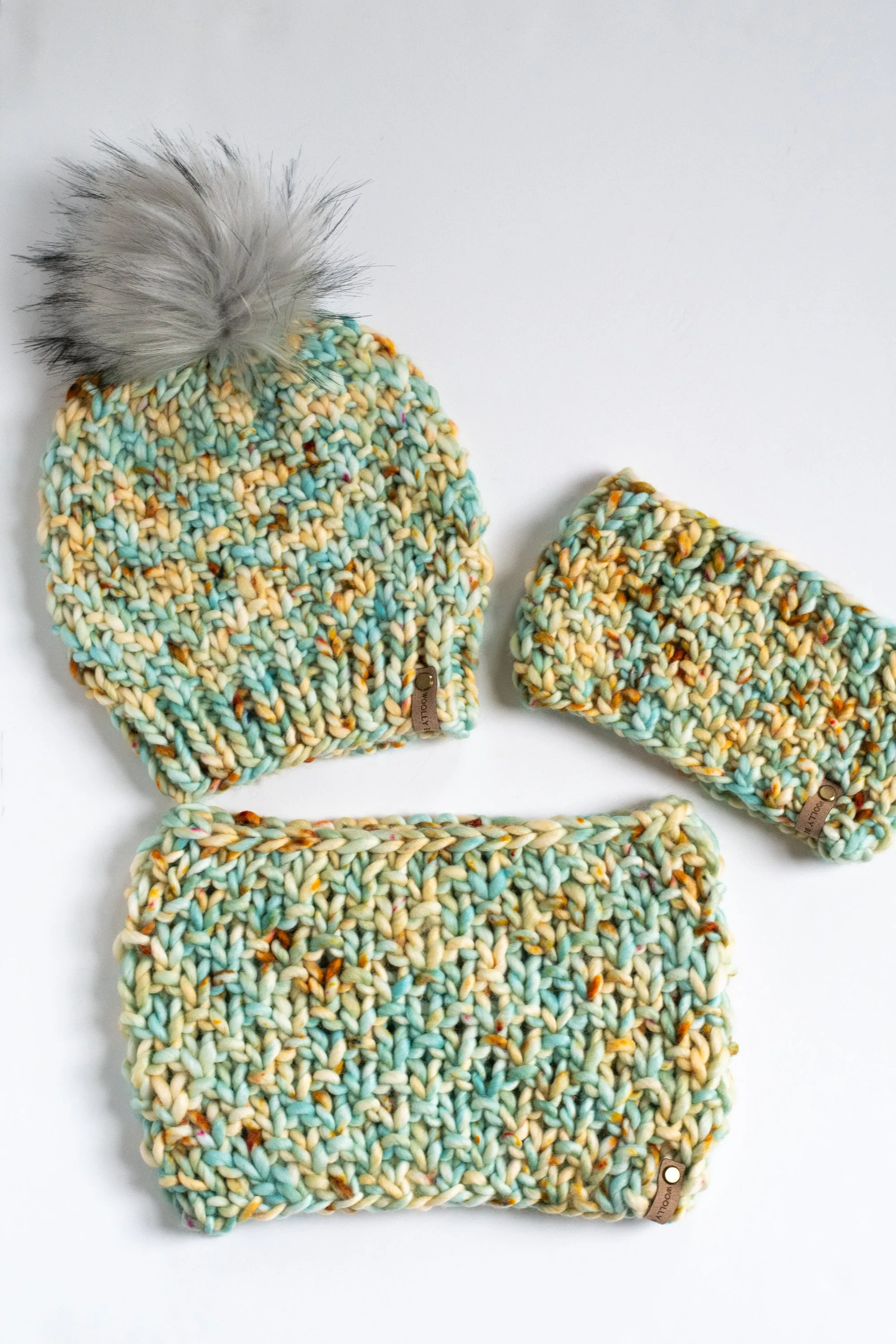 KNITTING PATTERN: Sandbar Pattern Set; Hat, Cowl, and Headband Patterns