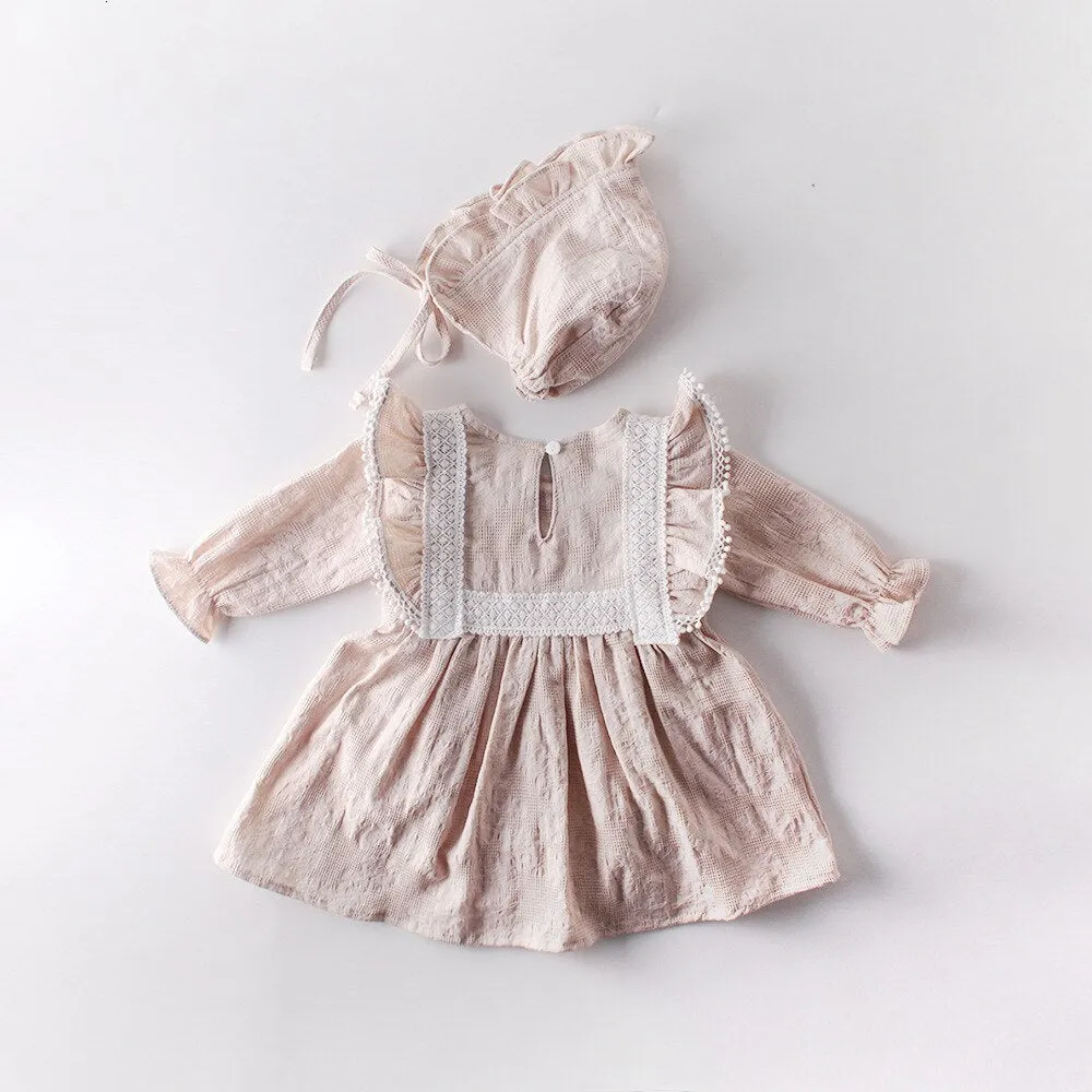 Layla vintage cotton dress and bonnet