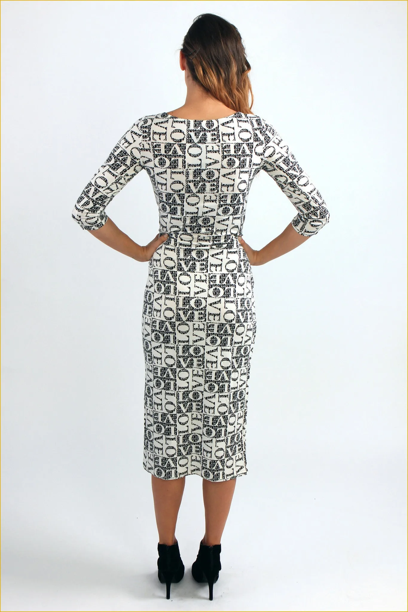 Love Print Midi Dress