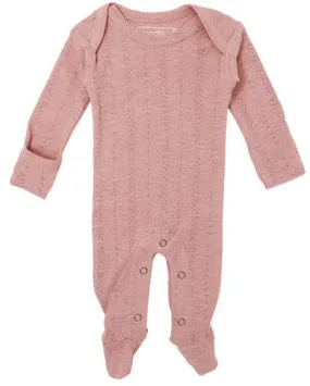 L'ovedbaby Pointelle Lap Shoulder Footie - Mauve