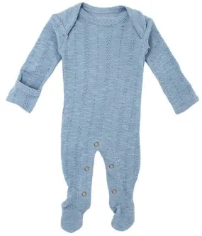 L'ovedbaby Pointelle Lap Shoulder Footie - Pool