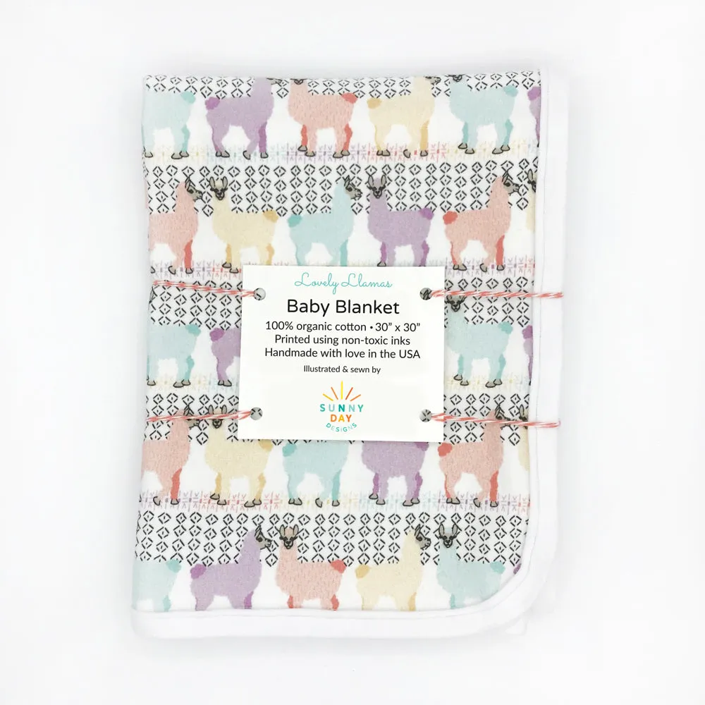 Lovely Llamas Newborn Hat & Blanket Baby Gift Set