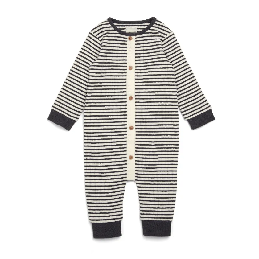 Mamas and Papas Stripe Ribbed Romper