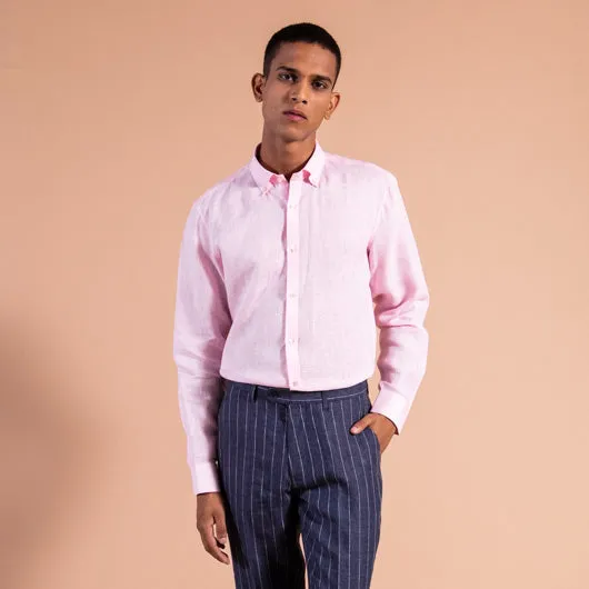 Mantis Sea Shell Pink Linen Shirt