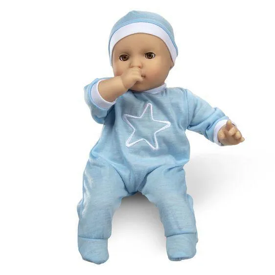 Melissa & Doug Mine to Love Jordan 12” Light Skin-Tone Boy Baby Doll with Romper, Cap, Pacifier