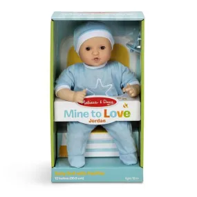 Melissa & Doug Mine to Love Jordan 12” Light Skin-Tone Boy Baby Doll with Romper, Cap, Pacifier