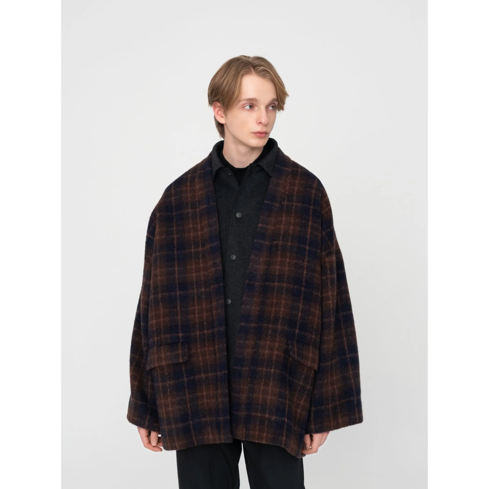 Men Kimono Jacket - Checkered