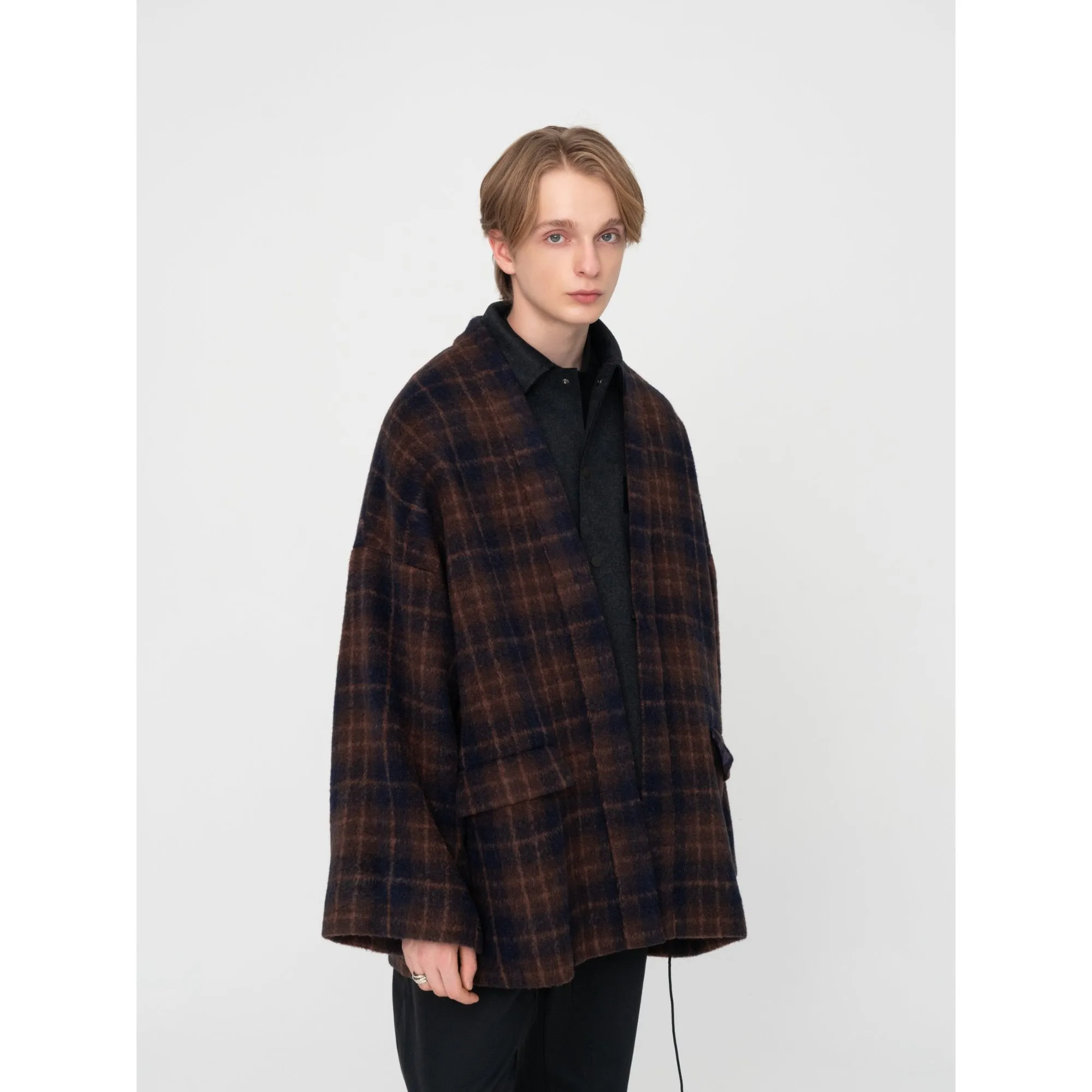 Men Kimono Jacket - Checkered