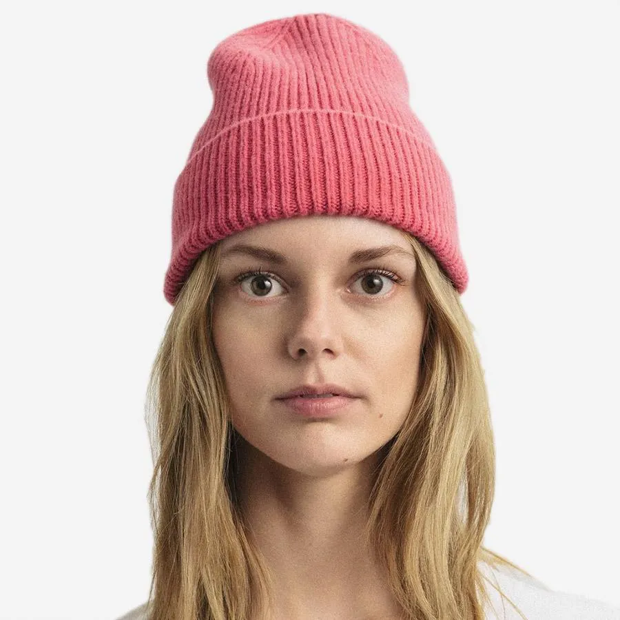 Merino Wool Beanie - Magenta Blaze