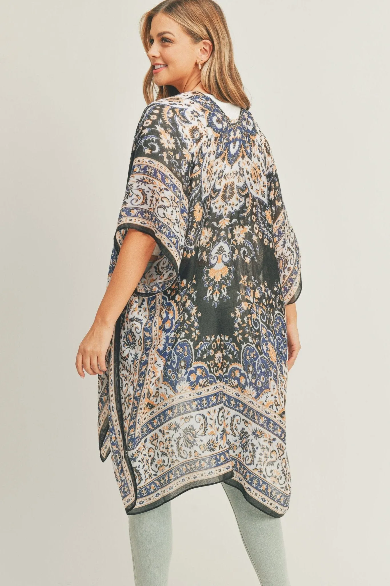 MS0279 Bailey Boho Print Kimono