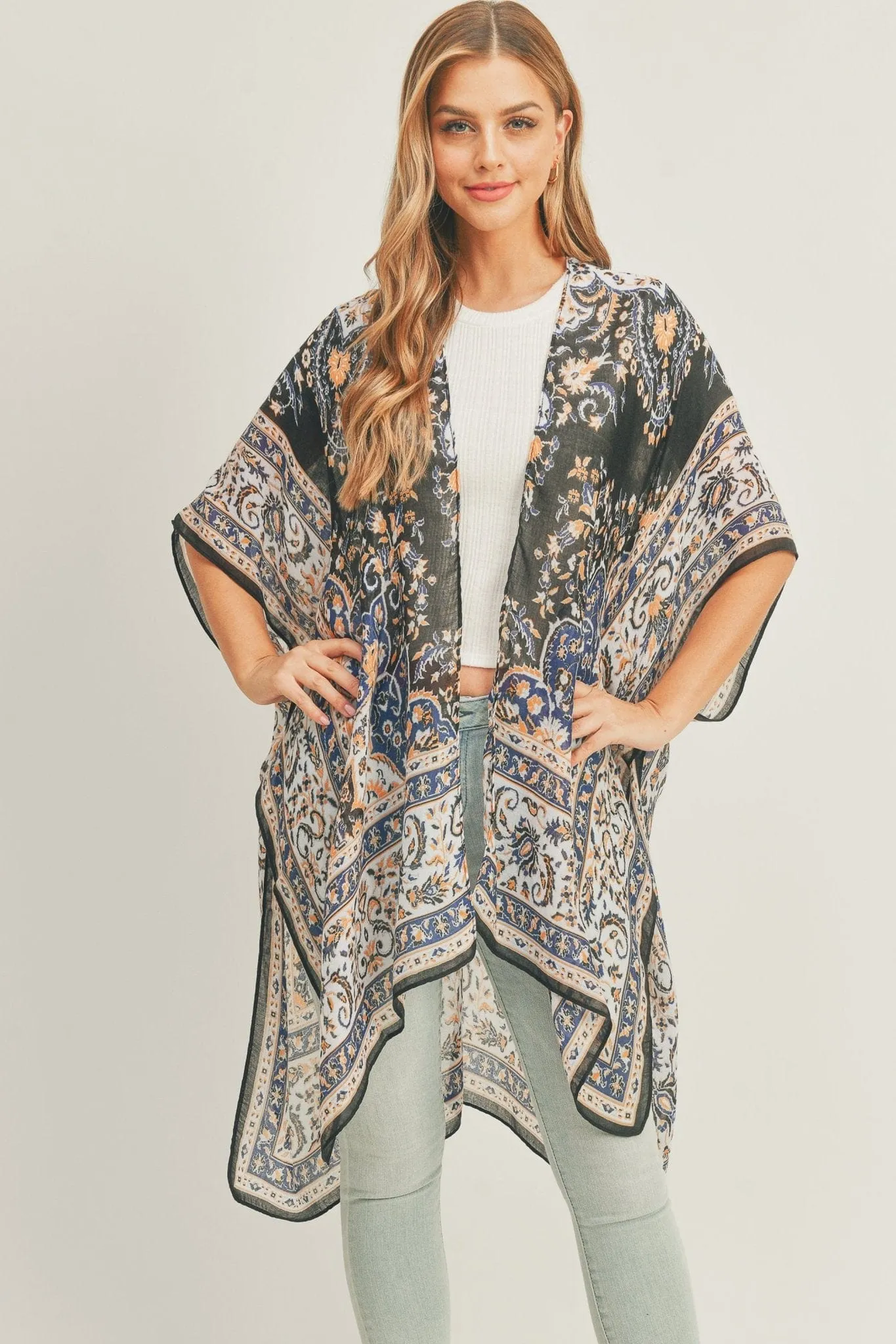 MS0279 Bailey Boho Print Kimono