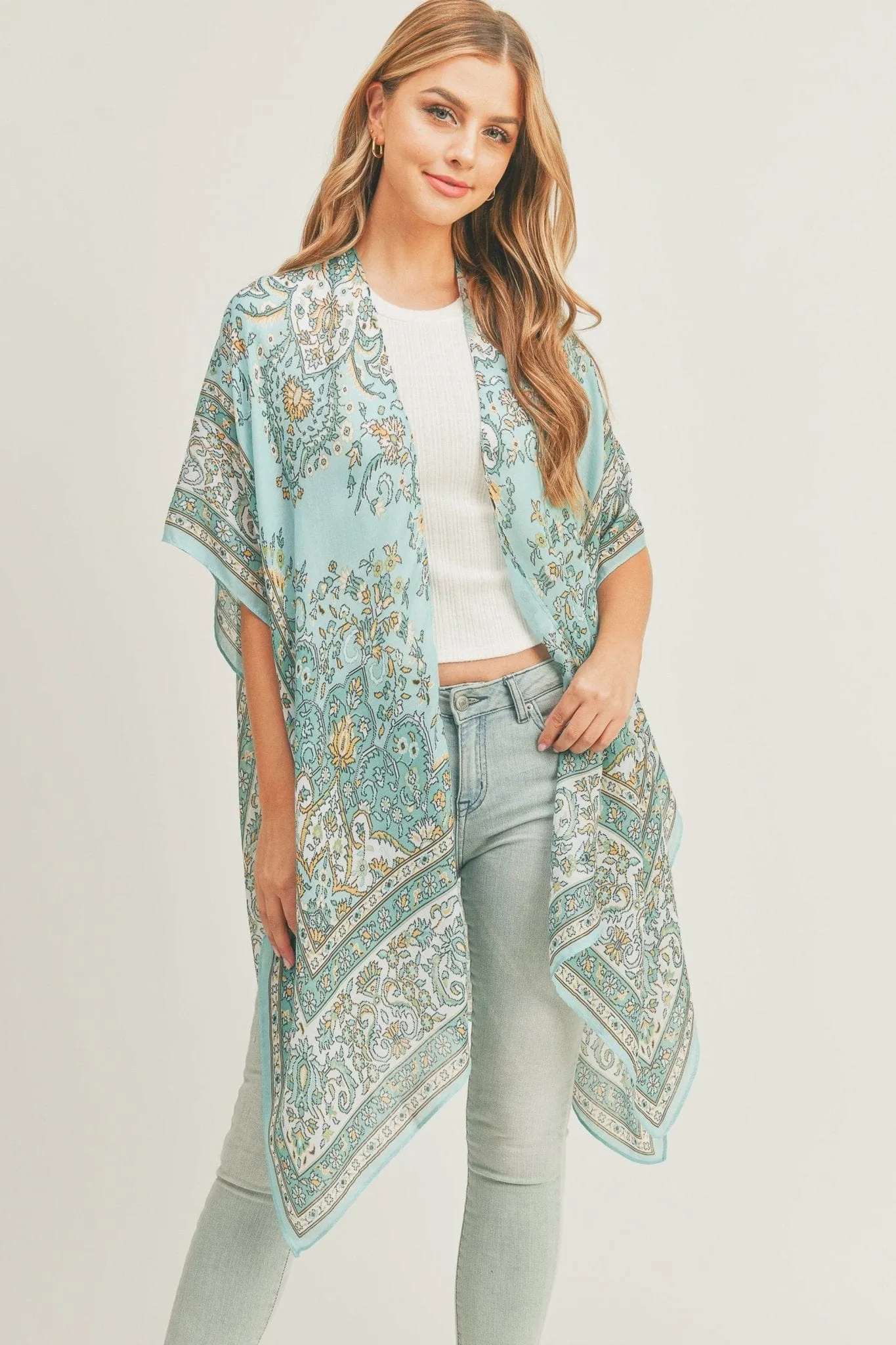 MS0279 Bailey Boho Print Kimono