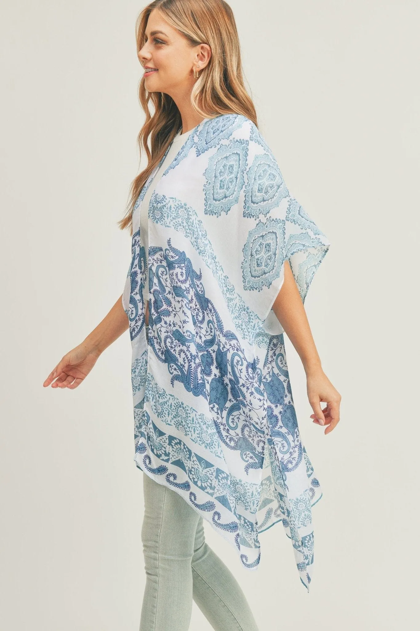 MS0281 Penelope Paisley Print Kimono