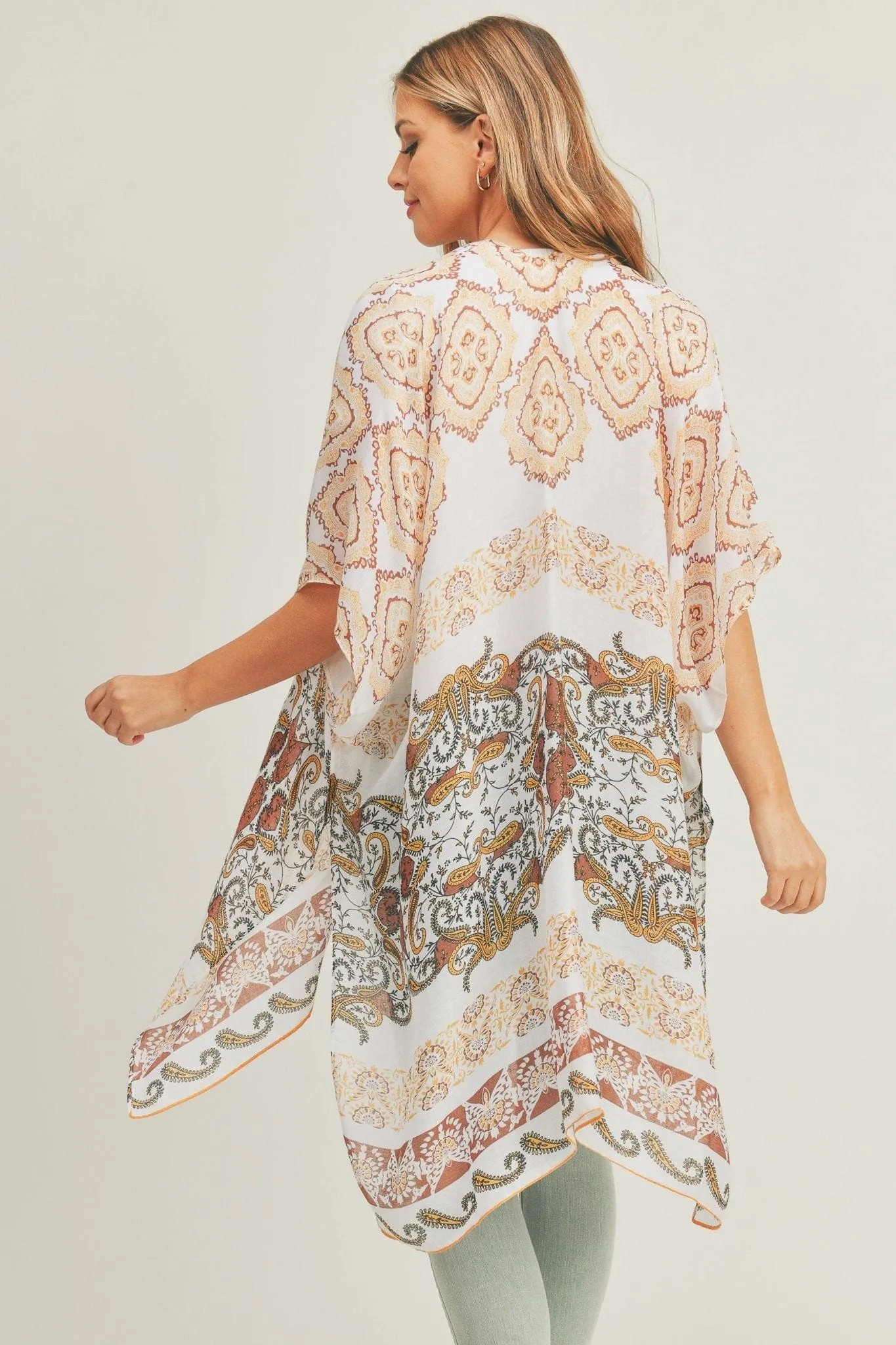 MS0281 Penelope Paisley Print Kimono