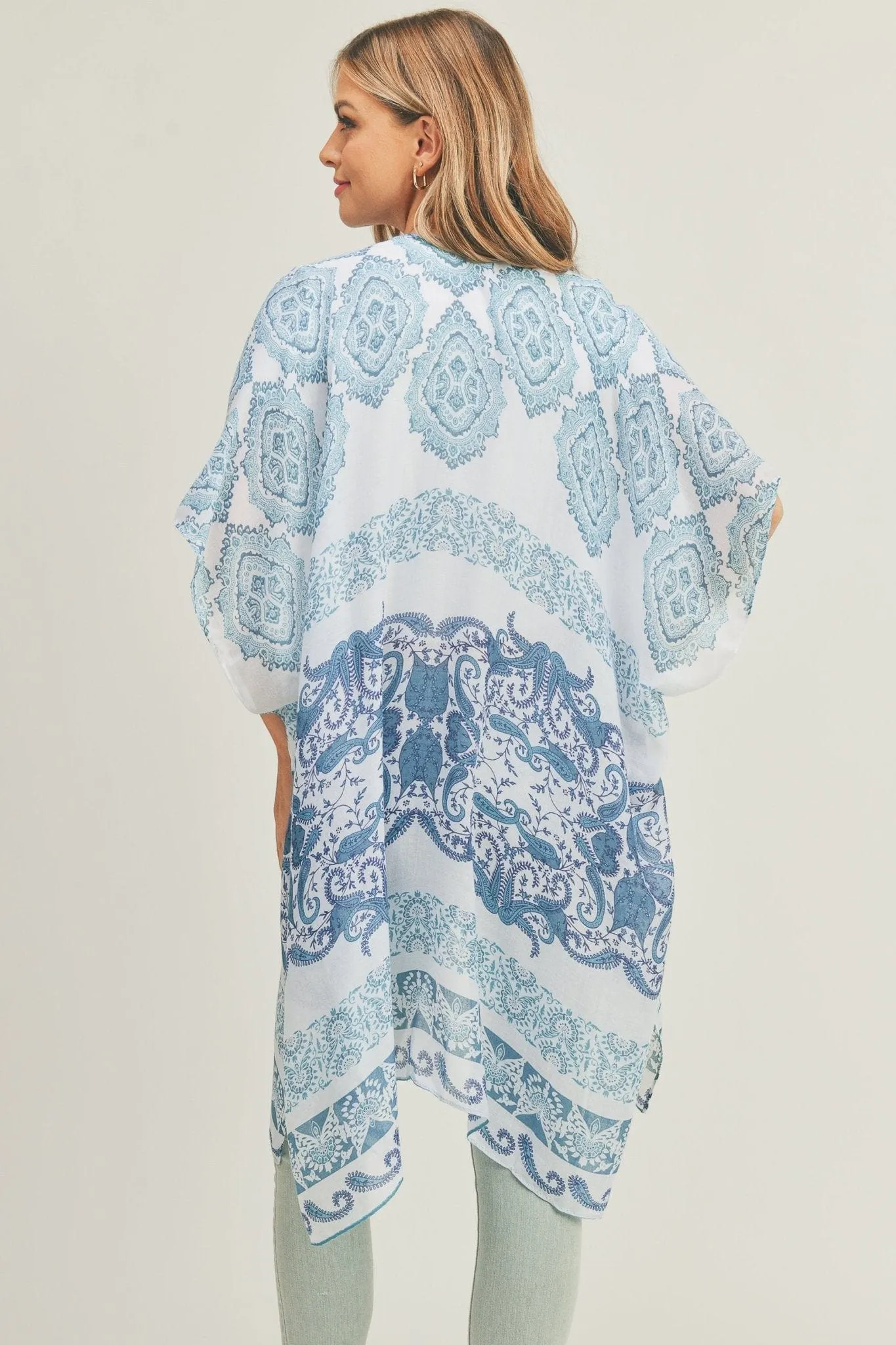 MS0281 Penelope Paisley Print Kimono