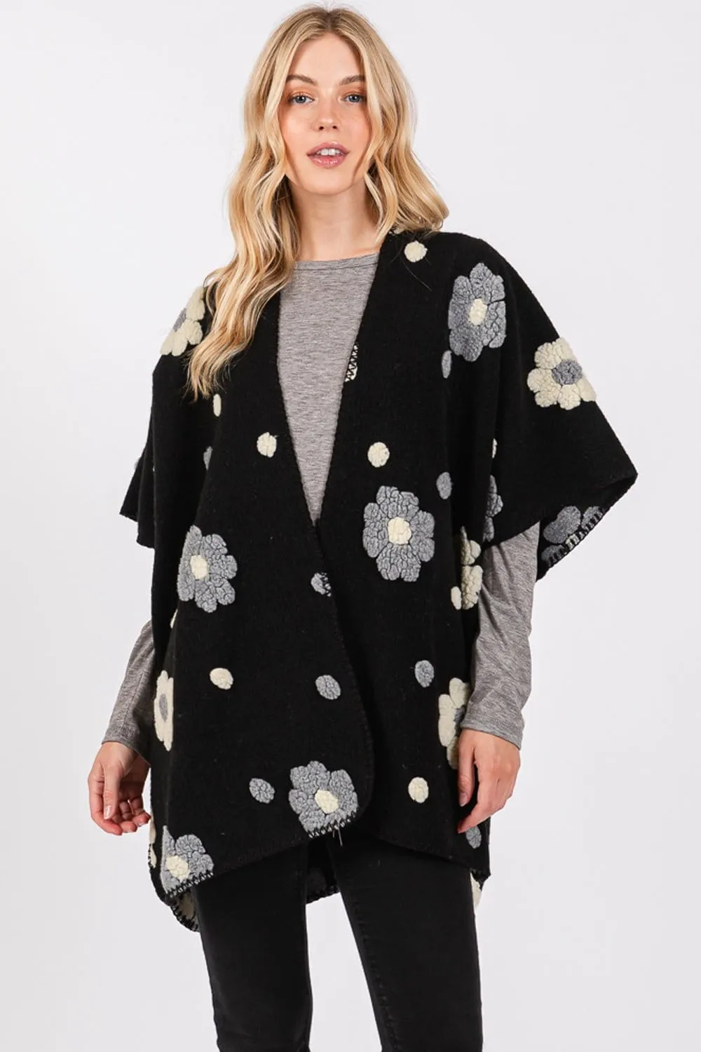 MS0399 Floral Fleece Kimono