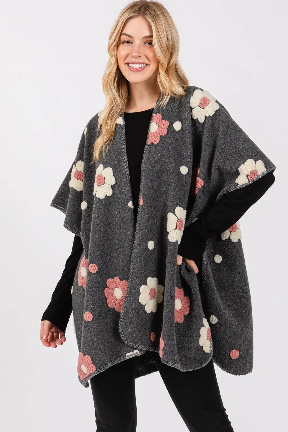 MS0399 Floral Fleece Kimono