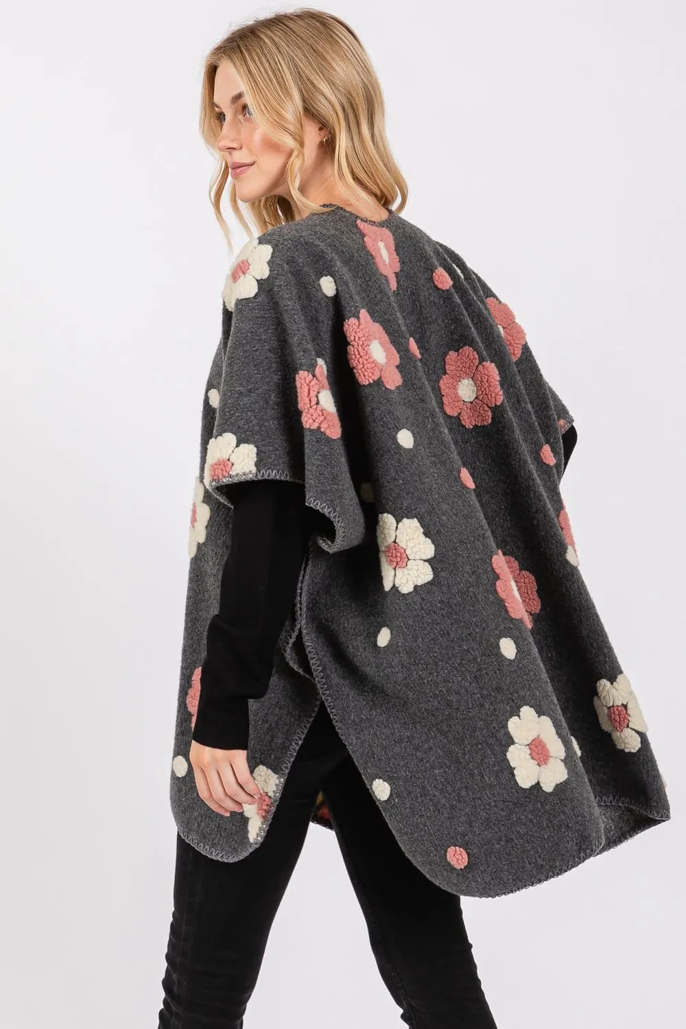 MS0399 Floral Fleece Kimono