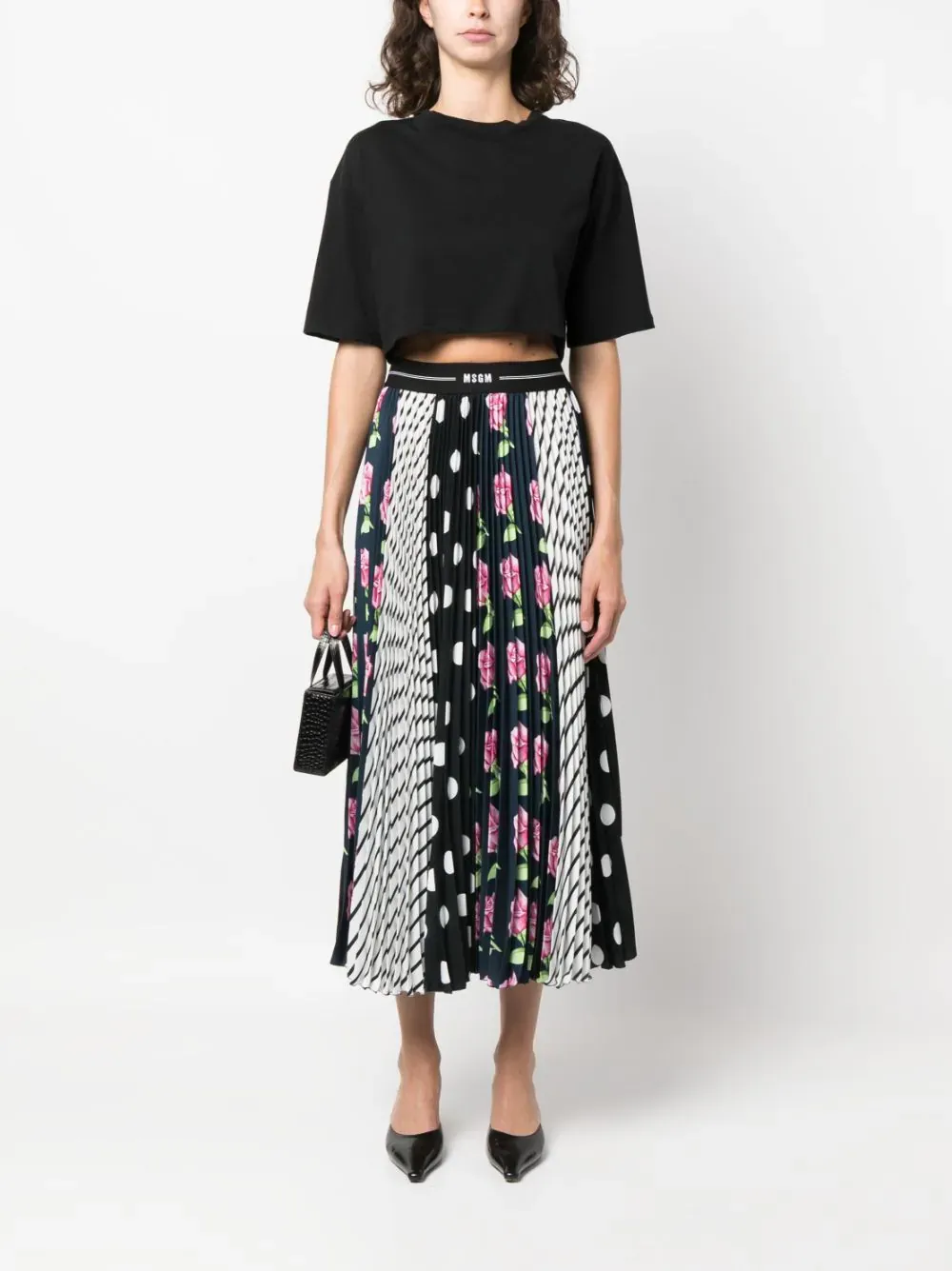 Multiprint Panels Midi Skirt