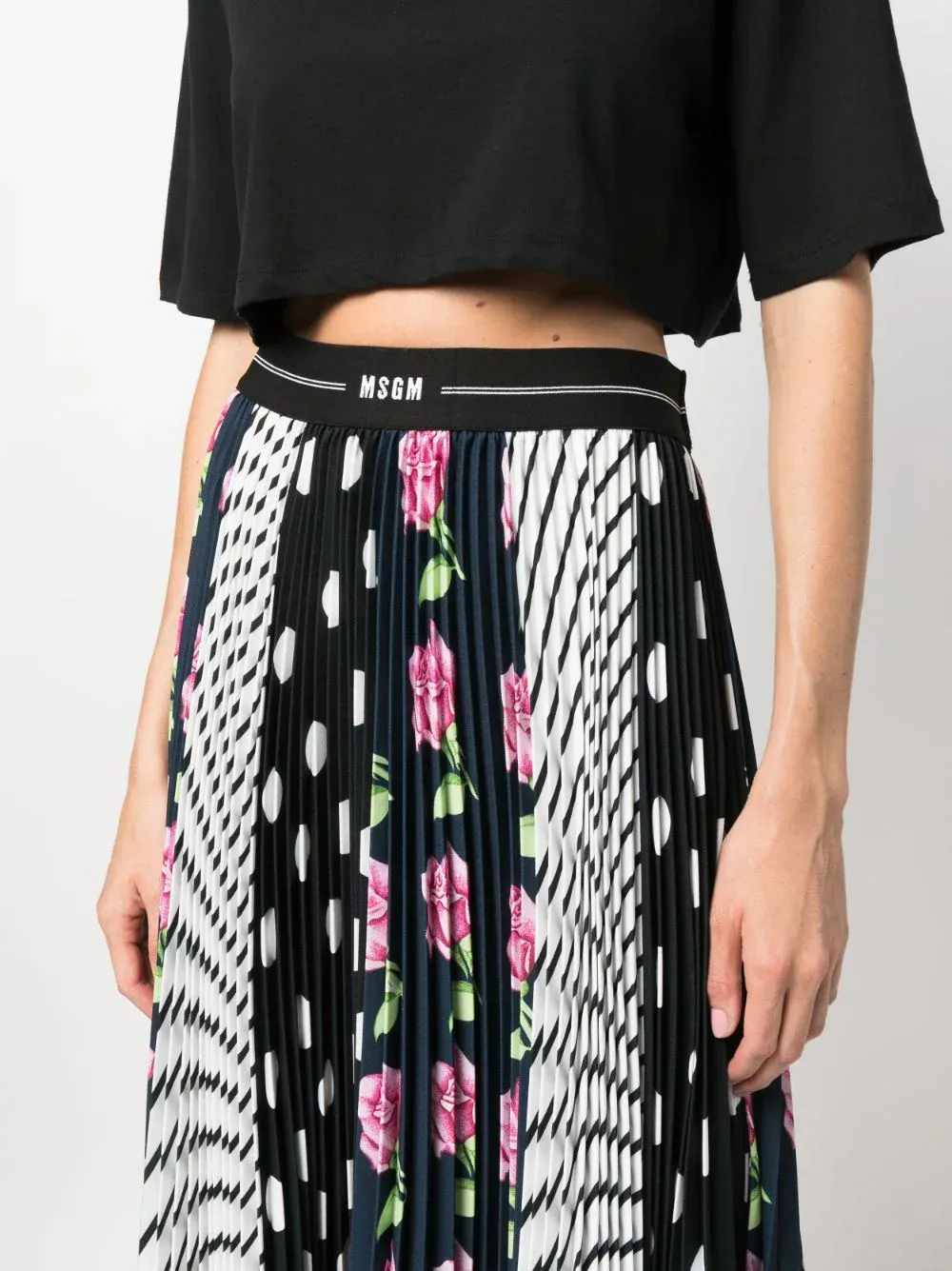 Multiprint Panels Midi Skirt