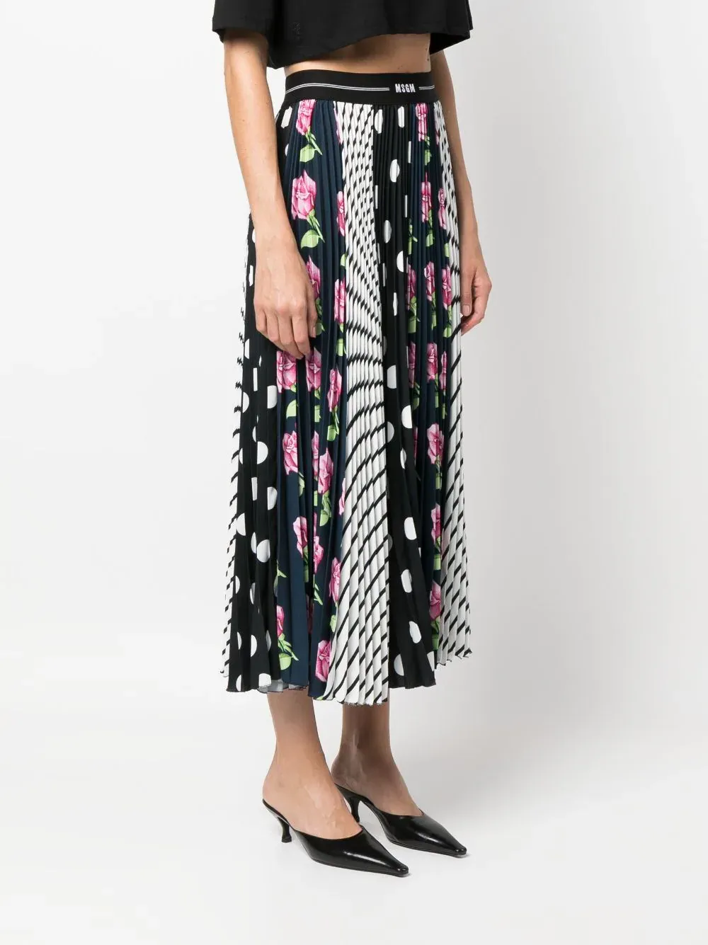 Multiprint Panels Midi Skirt