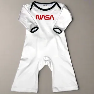 NASA Worm Logo Infant Envelope Neck Cotton One Piece | MoonEaze™